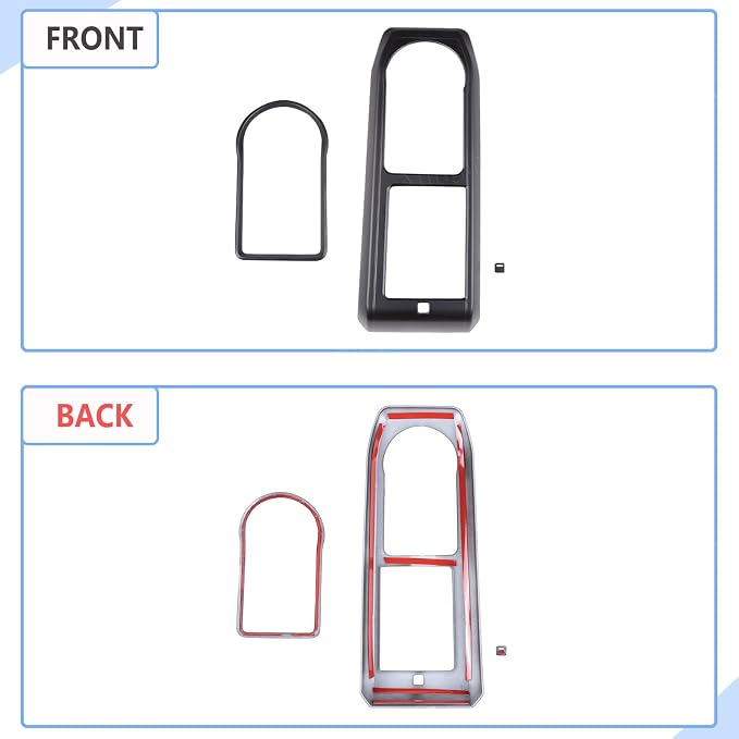 Aunginsy Center Console Gear Shift Panel Cover Cup Holder Trim Kit Compatible with Toyota Tacoma 2016-2023 Car Gear Shifter Cupholder Panel Decorative Frame Protection Ring ABS Interior Accessories