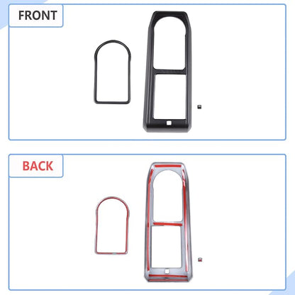 Aunginsy Center Console Gear Shift Panel Cover Cup Holder Trim Kit Compatible with Toyota Tacoma 2016-2023 Car Gear Shifter Cupholder Panel Decorative Frame Protection Ring ABS Interior Accessories