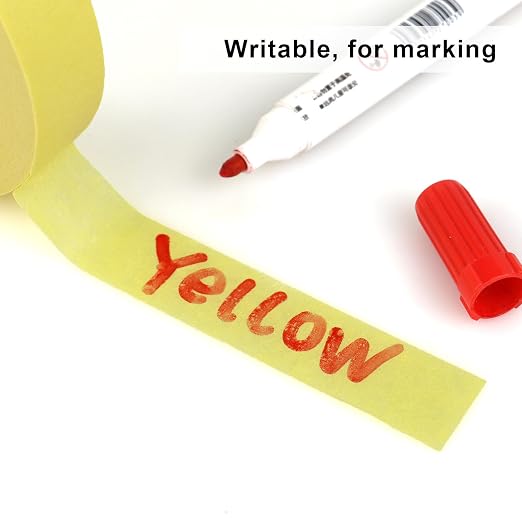 3 Pack Yellow Painters Tape - Masking Tape 1 Inch Wide - Multi-Surface, Smart Adhesion, Indoor & Outdoor - 270FT Total - Paint Tape for DIY, Labeling, Art, Car, General Purpose (#3910)