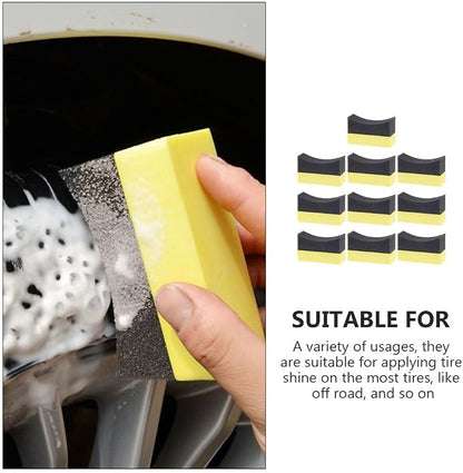 Milisten 10pcs Tire Dressing Applicator Pads Portable Wax Polishing Sponge for Car Interior Cleaning and Tire Shine Sponges for Effective Detailing and Finishing