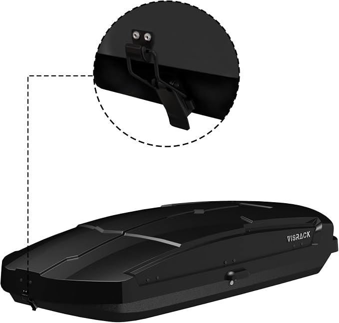 21 Cu Ft Cargo Box, Hard Shell Roof Cargo Carrier with Security Keys, 72.83" x 34.25" x 14.76" Roof Box, Dual-Sided Opening, Tool-Free Install, Black