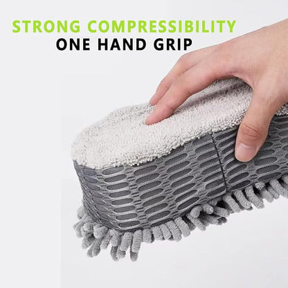 2 Pack Microfiber Car Wash Sponge Chenille Non-Scratch for Wax Sealant Conditioner Application Car Detailing, Compatible with Cars Trucks Motorcycles Essential Auto Cleaning Washing Kit Supplies