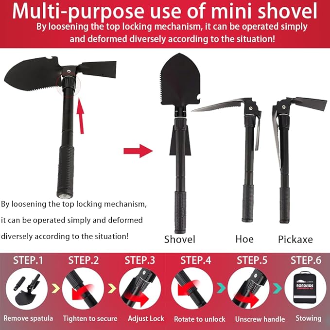 Car Roadside Emergency Kit, with Jumper Cables Headlamp Car Safety Kits | Car Emergency Kit with Tow Rope Folding Shovel, Safety Hammer Etc. Emergency Roadside Kit for Car Gifts for New Drivers