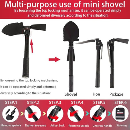 Car Roadside Emergency Kit, with Jumper Cables Headlamp Car Safety Kits | Car Emergency Kit with Tow Rope Folding Shovel, Safety Hammer Etc. Emergency Roadside Kit for Car Gifts for New Drivers