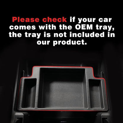 Muslogy Center Console Organizer Compatible with 2022-2026 Chevy Silverado/GMC Sierra 1500 and 2024-2026 Silverado & Sierra 2500HD 3500HD Armrest Storage Box w/Bucket Seats ONLY(OEM Tray Mats only)