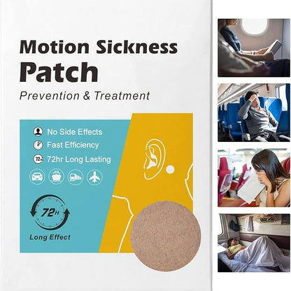 KUNHAOH Motion Sickness Patches for Adults and Kids(Travel Essentials 2026),Ship-EEZ Sea Sickness Patch(Non-Drowsy & Lasts 72 Hours)-for Car and Boat Rides, Ships, Cruise and Airplane(40 Count)