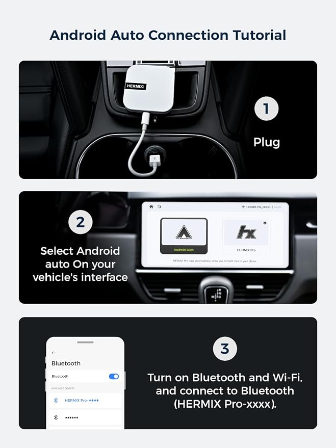 Android Auto Wireless Adapter Compatible with Samsung DeX,Wireless Android Auto Adapter Support YouTube, Netflix,Car Streaming Device,DeX Station, Desktop Experience for Car (Bright White)