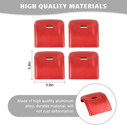 Jimen for JK Window Button Covers, 4PCS Center Console Window Switch Cover Interior Trim Kits Compatible with Jeep Wrangler JK & Unlimited 2012-2018, Aluminum Alloy (Red)