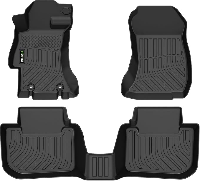 Floor Mats Custom for 2015-2021 Subaru WRX & WRX STi All Weather Protection TPE Heavy Duty Non-Slip Automotive Floor Liners Fits Front& 2nd Row Full Set Accessories, Black