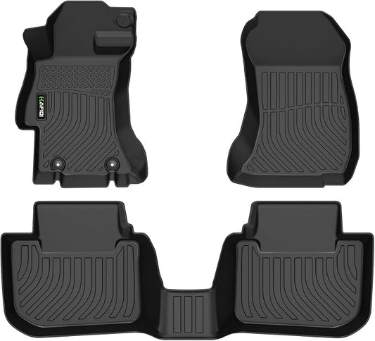 Floor Mats Custom for 2015-2021 Subaru WRX & WRX STi All Weather Protection TPE Heavy Duty Non-Slip Automotive Floor Liners Fits Front& 2nd Row Full Set Accessories, Black