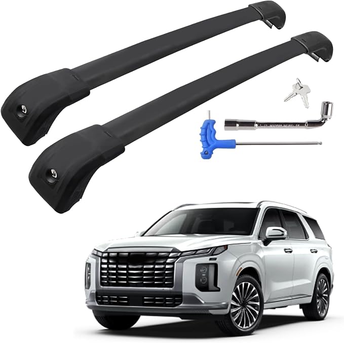 Gdydi 220lbs Car Roof Rack Cross Bars Compatible with 2019-2025 Hyundai Palisade SE SEL XRT (Fit for Flush Side Rails), Aluminum Lockable Roof Cross Bars for Kayak Bike Rooftop Cargo Carrier Bag