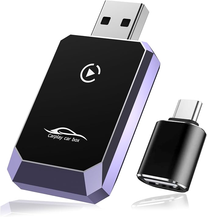 Wireless CarPlay Adapter for iPhone, Convert Wired to Wireless CarPlay, Mini CarPlay Wireless Adapter for iPhone 6+ and Cars from 2016, Plug and Play, Supports Voice Commands Via Siri