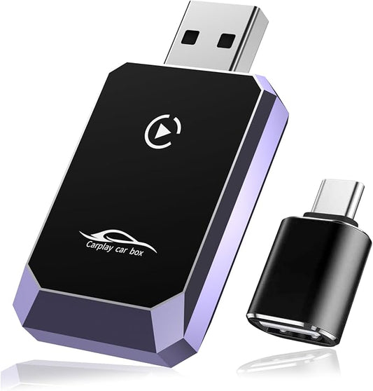 Wireless CarPlay Adapter for iPhone, Convert Wired to Wireless CarPlay, Mini CarPlay Wireless Adapter for iPhone 6+ and Cars from 2016, Plug and Play, Supports Voice Commands Via Siri