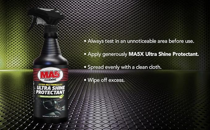 MA5X Ultra Shine Protectant | Car Interior Cleaner | Multi-Surface Car Interior Protectant with Green Apple Scent | UV Resistant | 32oz Spray Bottle | Pack of 1
