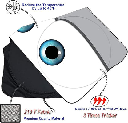 Gven Truck Windshield Sun Shade for Car Windshield Cover Interior Front Window Shades Sun Visor Protector Blocks UV Rays Must-Have Truck Accessories for Pickup, SUV, Sedan, Van, Bonneville (Grey, XL)