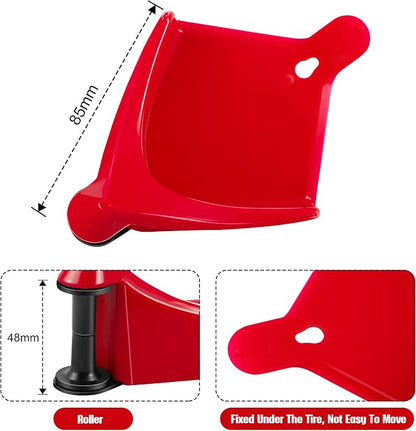 4 Pcs Car Hose Guide, Tire Hose Roller for Car Washing, Detailing Tire Hoses Guide Preventing Pressure Washer Hoses Stuck Under The Wheels, Plastic Wash Tool to Avoid Snagging(Red)