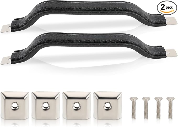55009801K Front Interior Door Handle Pull Strap Kit | Compatible with Jeep Wrangler YJ 1987-1995 Black Left Driver and Right Passenger Side Pack of 2
