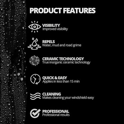 CERAKOTE Ceramic Glass Coat Protectant Pro Pack (20 Count Wipes) - Hydrophobic Automotive Rain Repellant, Long-Lasting and Durable Ceramic Coating, Quick and Easy Application