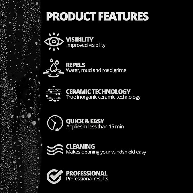 CERAKOTE® Ceramic Glass Coat Protectant - Hydrophobic Automotive Rain Repellant, Long-Lasting and Durable Ceramic Coating, Quick and Easy Application