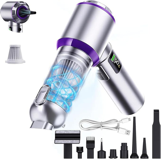 Car Vacuum Portable Cordless, 22000PA High Power Handheld Vacuum Cordless with Brushless Motor & LED Light, Small Vacuum for Car, Home, Pet, Office