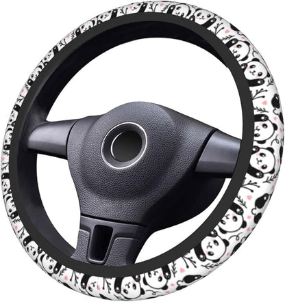 Cute Cartoon Panda Steering Wheel Covers Non Slip Neoprene Universal 15 Inch Steering Wheel Protector Car Cover for Men Women