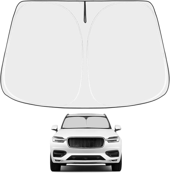 Proadsy Windshield Sun Shade for Volvo XC90 2016-2025 2026 4-Layer Foldable Front Sunshade Protector Sun Visor Blocks UV Rays Keep Car Cooler