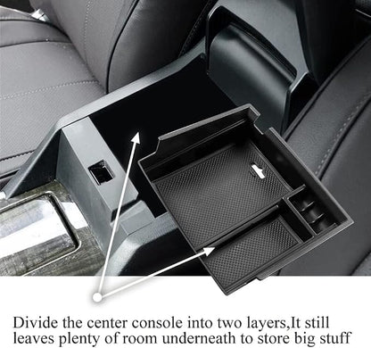 Center Console Armrest Storage Box Compatible with Honda Accord Sedan 2013 2014 2015 2016 2017 ABS Tray Insert Organizer Glove Pallet Black