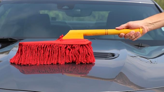 California Car Duster 62442 Standard Car Duster with Wooden Handle,Red