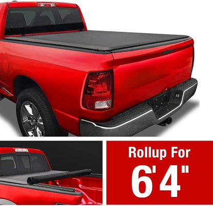 MaxMate Soft Roll-up Truck Bed Tonneau Cover Compatible with 2009-2018 Dodge Ram 1500; 2010-2026 2500 3500; 2019-2024 Classic | 6'4" (76") Bed | TCD169014