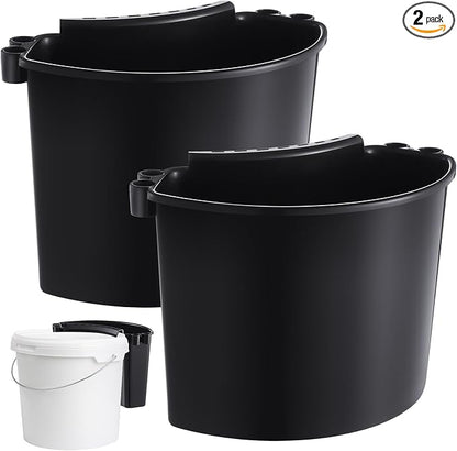 2 Pcs Car Detailing Bucket Organizer 10.2 x 7.8 x 5.5 Inch Car Washing Bucket Caddy Portable Multipurpose Hanging Organizer for Accessories Tool Home Garden Camping (Black)