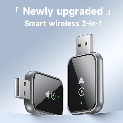 Wireless CarPaly & Android Adapter - Convert Factory Wired CarPlay to Wireless Car Play Dongle Plug, Work w/iPhone iOS 10+& Android 9+, 2 Cable Included USB A to USB C & A (Y7pro)