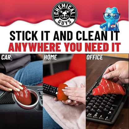 Chemical Guys Sticky Icky Car Cleaning Gel, Sweet Strawberry, Interior Car Cleaner, Reusable Automotive Crevice & Interior Dust Cleaner for Air Ventss, Cup Holders & Keyboards, 0.88 Ounce (Pack of 4)
