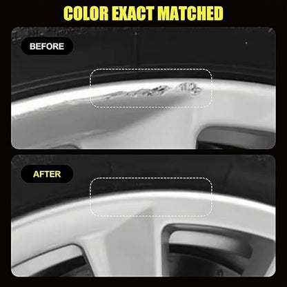 Rim Touch Up Paint(Aero-G Metallic(WPB-8277)) for Tesla Model 3 Performance 20" Zero-G Wheel/Model S Plaid 20" Zero-G Wheel, 2 in 1 Car Wheel Scratch Repair Kit, Quick & Easy Remover Curb Rash