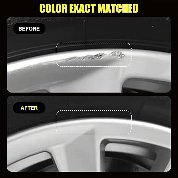 Rim Touch Up Paint(Incognito(NEU-285E)) for Tesla Model 3/Y/S/X Warp/Arachnid/Magnetite/Velarium/Perihelix/Machina Wheel, 2 in 1 Car Wheel Scratch Repair Kit, Quick & Easy Remover Curb Rash