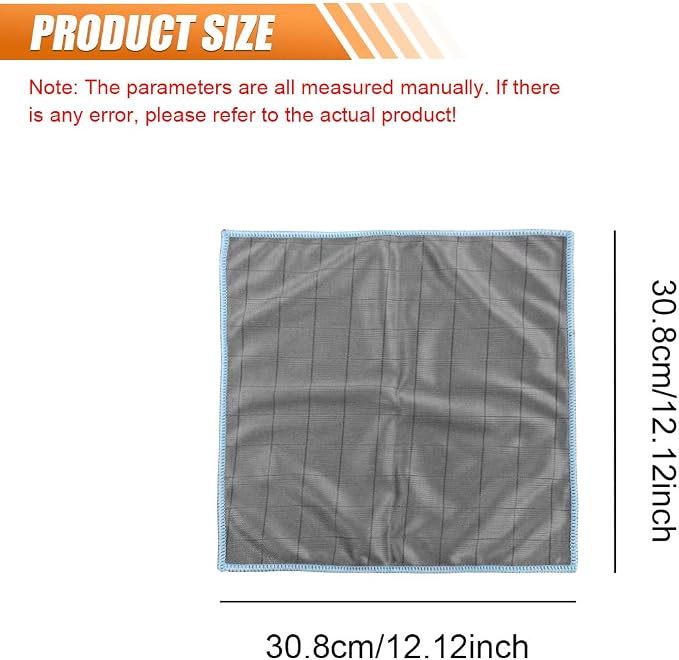 Car Carbon Microfiber Towels, 12" x 12" No Lint No Streak Cleaning Towel, Reusable Soft Car Wash Cloth, Universal Auto Polishing Detailing Rag for Glass Window Mirror(SkyBlue)