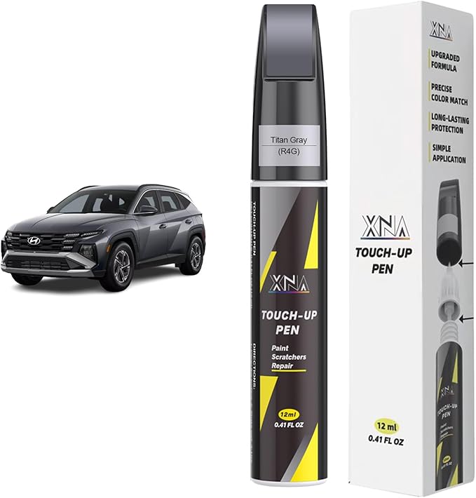 XNA Titan Gray(R4G) for Hyundai Touch Up Paint, Car Scratch Remover for Nicks and Chips Repair, 2-In-1 Quick & Easy Fix Car Scratch Repair Kit with Exact Color-Matched