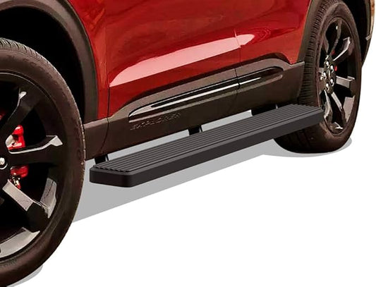 APS Running Boards (Nerf Bars Side Steps Step Bars) Compatible with Ford Explorer 2020-2026 Sport Utility 4-Door (Stainless Steel Black Powder Coated 6 inches)