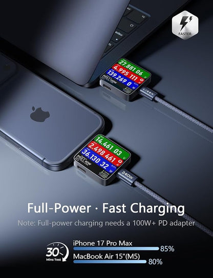 LISEN 200W Car Charger USB C Fast Charge [GaN] PD 140W Fast Car Charger USB C, Cigarette Lighter Adapter for Multi Device, for iPhone 17 16 15 14 13 12, MacBook Pro, Laptop, iPad, Samsung S26 S25