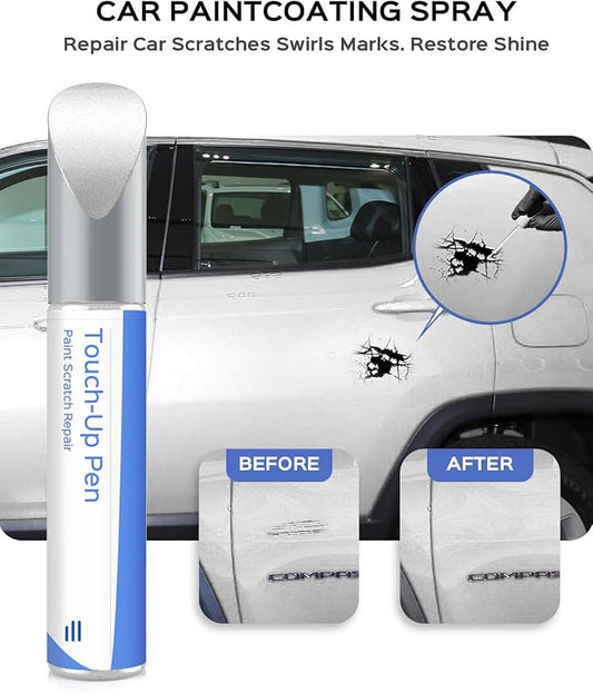 PW1/SW1 Stone White Touch Up Paint Compatible with Jeep Exact Match Chips and Nicks Touch Up