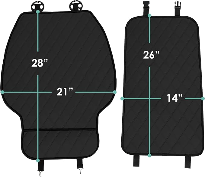 FH Group Car Seat Cushion – Neosupreme Single Front Seat Cover with Front Pockets, Airbag Compatible, Universal Fit Car Seat Cushion for Driver or Passenger Seat, SUV, Truck, Sedan & Van – Black