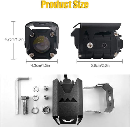LED Pod Lights, LED off Road Lights 60W 6000lm Amber/Yellow White Dual Color Driving Fog Auxiliary Work Lights Pod for Motorcycle Truck SUV ATV E-Bike Tractor, 2 Packs