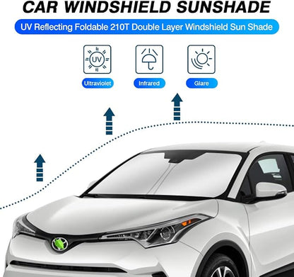 KUST Windshield Sun Shade for Toyota CHR 2018-2023 CH-R Window Accessories Sun Visor Foldable Sunscreen Block UV Rays Keep Car Cooler