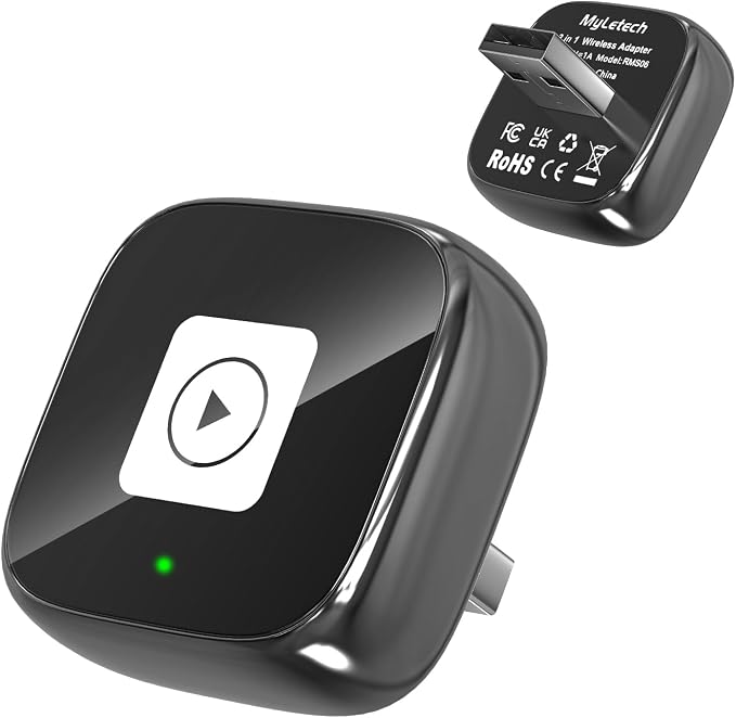AI Box Carplay,Wireless Carplay Adapter Support Apple CarPlay & Android Auto, Plug & Play, Car Play Adapter with Fast & Stable Auto-Connect,Zero Lag for Apple iOS 10+, Android 11+ Version
