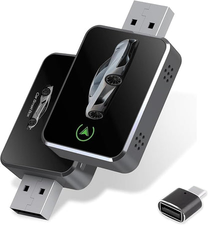 Wireless CarPlay Adapter for iPhone (2026 Upgraded) - Plug & Play USB-C/Type-C Adapter Converts Wired to Wireless CarPlay Android Auto (2-in-1) Multi-Device Support, Lag-Free iOS 10+