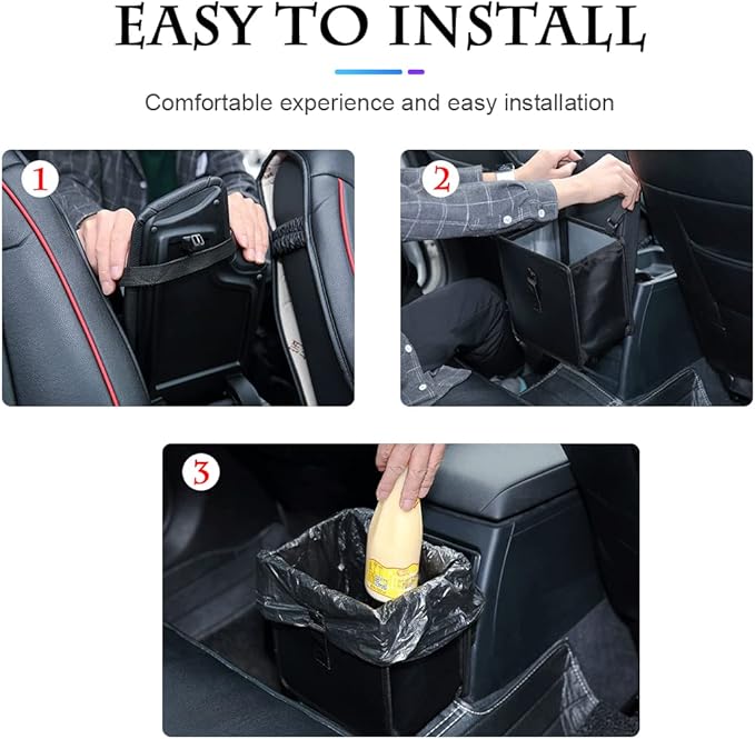 Foldable Trash Can, Hanging Waterproof Leakproof Storage Bag with Large Capacity, Car Interior Accessories (Large)