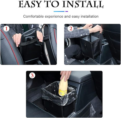 Foldable Trash Can, Hanging Waterproof Leakproof Storage Bag with Large Capacity, Car Interior Accessories (Large)