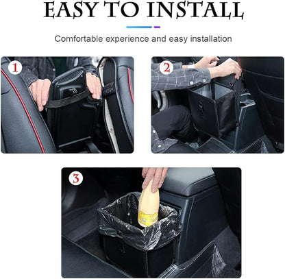 XINLIYA Foldable Car Trash Can, Hanging Waterproof Leakproof Trash Can Storage Bag for Car with Large Capacity, Car Interior Accessories (Small)