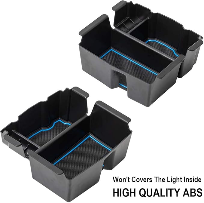 EDBETOS Center Console Organizer Tray Compatible with Jeep Wrangler JL/JLU 2018-2023 2024 2025 2026 and Gladiator JT Truck 2020-2026 Insert Accessories - Won't Covers the light inside (Blue Trim)