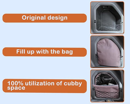 For 2026 Toyota RAV4 Hybrid&Plug-in Hybrid 600D Wear-Resistant Oxford Fabric Trunk Organizer Pocket Bag, Trunk Cubby Storage Bag, Cargo Side Pocket, RAV4 Trunk Upgrade Interior Accessories Black-Brown
