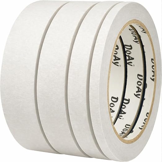 4 Pack White Painters Tape - Masking Tape 0.25", 0.50", 0.75", 1" Wide - Multi-Surface, Smart Adhesion, Multi-Size Pack - 360FT Total - Paint Tape for DIY, Labeling, Art, Car (#3910)
